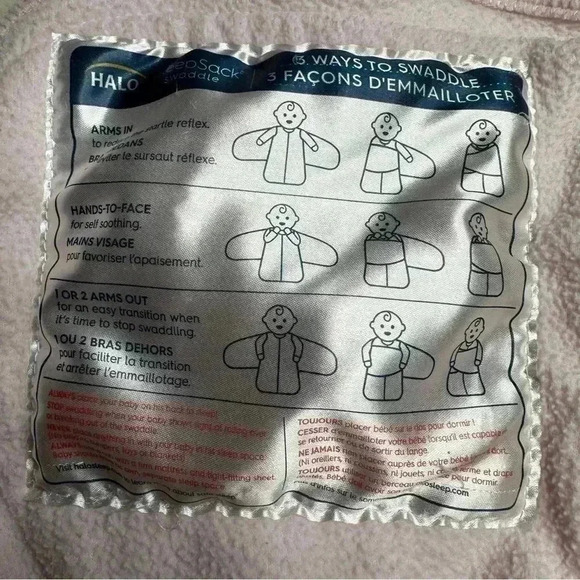 Halo Sleep Sack Swaddle Micro-Fleece Light Pink Size  Newborn - Picture 9 of 16